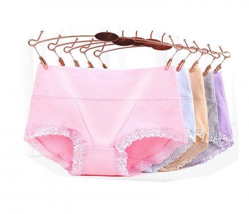 3PCS/Cotton Panties Women High Waist Underwear Sexy Lace Soft Comfort Women Briefs Seamless Slimming Girls Lingerie