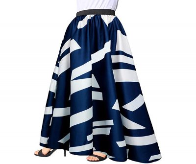 Women's Chiffon Stripe Maxi Skirt High Waist Mopping Floor Skirts