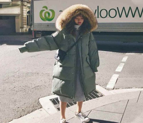 Women's Winter Cotton padded Jacket Stye Large Fur Collar Hooded Long Down Cotton Parkas Warm Loose Clothing Women Coat