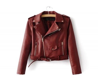 New fashion spring and autumn women leather jacket motorcycle plus size biker jacket women black coat veste cuir femme