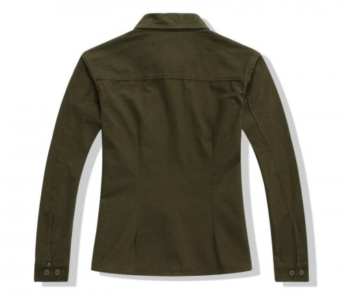 Autumn  Women Military Army Green Shirt Ladies Cotton Long Sleeve Emboridery Shirts Female Casual Shirts Tops