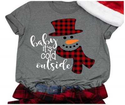 Womens tops and blouses Fashion Christmas Santa Letter Print Short Sleeve O Neck Shirt Tunic Blouse Tops roupa feminina 5