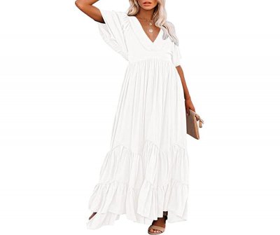 Women Summer Casual Loose Silky Satin Dress