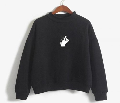 Autumn winter fashion hot sale women's sweater hoodie Europe the United States explosive loose multicolor finger print sweatersh